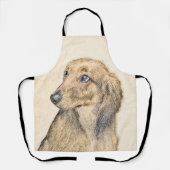 Dachshund (langharig) schilderij originele hondenk schort (Voorkant)