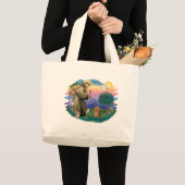 Dachshund (langharige sable) grote tote bag (Voorkant (product))