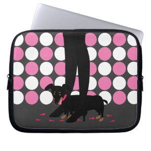 Dachshund-laptophoes voor meisjes in de nacht laptop sleeve