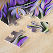 Dachshund Laying in Purple Flowers Legpuzzel (Zijkant)