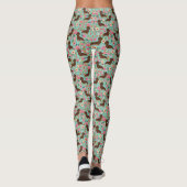 Dachshund-leggings - doxie florale leggings (Achterkant)