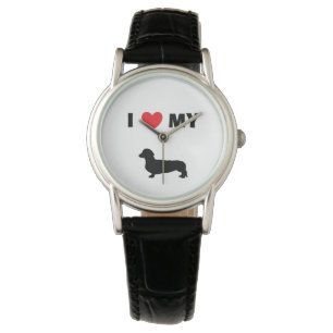 "Dachshund" leren horloge