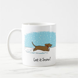 Dachshund Let it Snow - Happy Wiener Dog Holiday Koffiemok
