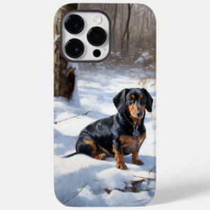 Dachshund Let It Snow Kerstmis Case-Mate iPhone 14 Pro Max Hoesje