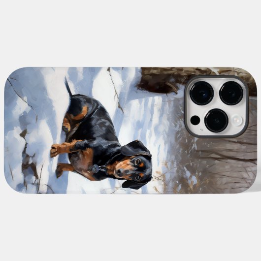 Dachshund Let It Snow Kerstmis Case-Mate iPhone Case (Achterkant (horizontaal))