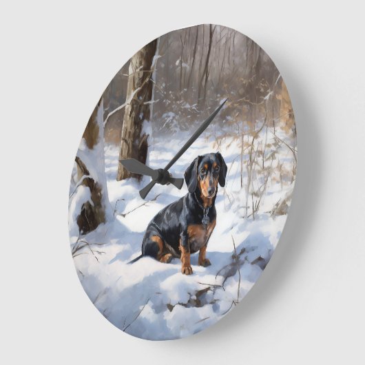 Dachshund Let It Snow Kerstmis Grote Klok (Hoek)