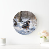 Dachshund Let It Snow Kerstmis Grote Klok (Huis)