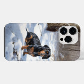 Dachshund Let It Snow Kerstmis iPhone Hoesje (Achterkant horizontaal)