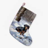 Dachshund Let It Snow Kerstmis Kleine Kerstsok (Voorkant (Hangend))