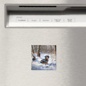 Dachshund Let It Snow Kerstmis Magneet (Insitu (Vaatwasser))