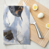 Dachshund Let It Snow Kerstmis Theedoek (Quarter Fold)
