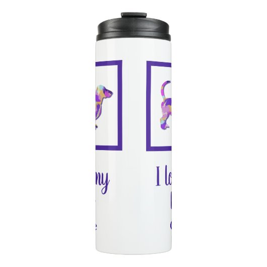 Dachshund Leuke Hond Silhouet PurplePY&B Thermosbeker (Voorkant)