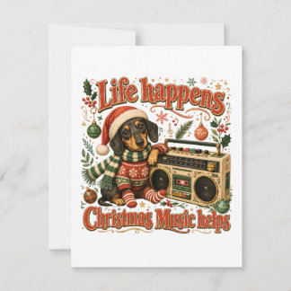 Dachshund Leven Gebeurt Kerst Muziek Helpt