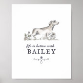 Dachshund-leven is beter met de aangepaste naam va poster (Voorkant)
