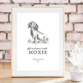 Dachshund-leven is beter met de aangepaste naam va poster