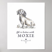 Dachshund-leven is beter met de aangepaste naam va poster (Voorkant)