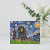 Dachshund (LHBT) - De sterrenhemel Briefkaart (Staand voorkant)