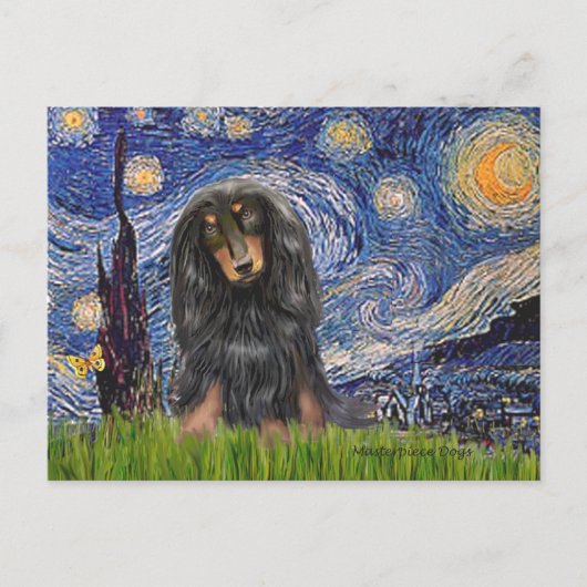 Dachshund (LHBT) - Sterrennacht Briefkaart (Voorkant)