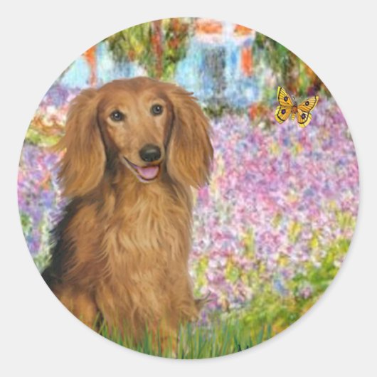 Dachshund (LHSable) - Tuin Ronde Sticker (Voorkant)