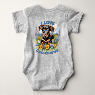 Dachshund Liefde Baby Bodysuit