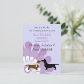 Dachshund Liefde Bewaar de datum aankondiging (Staand voorkant)