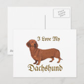 Dachshund Liefde Briefkaart (Voorkant / Achterkant)
