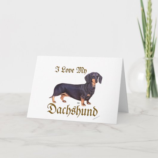 Dachshund Liefde Feestdagen Kaart (Voorkant)