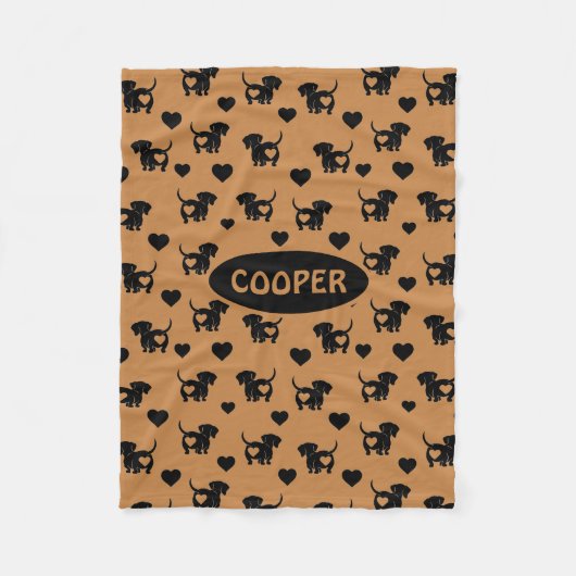 Dachshund Liefde Fleece Hondendeken Deken (Voorkant)