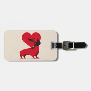 Dachshund Liefde – Hartontwerp Mooie Hond Bagagelabel