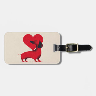 Dachshund Liefde – Hartontwerp Mooie Hond Bagagelabel