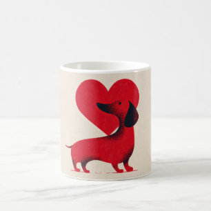 Dachshund Liefde – Hartontwerp Mooie Hond Koffiemok