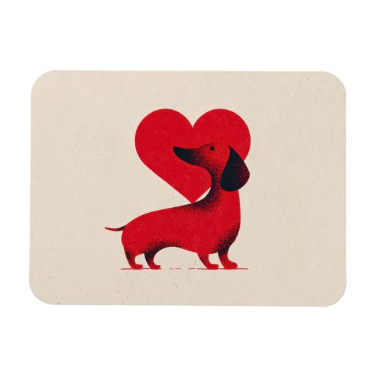 Dachshund Liefde – Hartontwerp Mooie Hond Magneet (Horizontaal)
