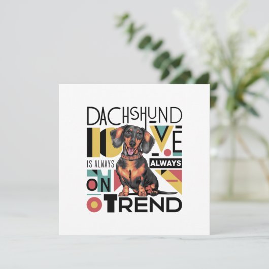 Dachshund-liefde is altijd in de mode kaart (Staand voorkant)