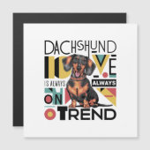 Dachshund-liefde is altijd in de mode magnetische uitnodiging (Voorkant / Achterkant)