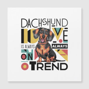 Dachshund-liefde is altijd in de mode magnetische uitnodiging
