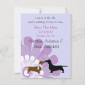 Dachshund Liefde Save the Date Aankondiging (Voorkant)