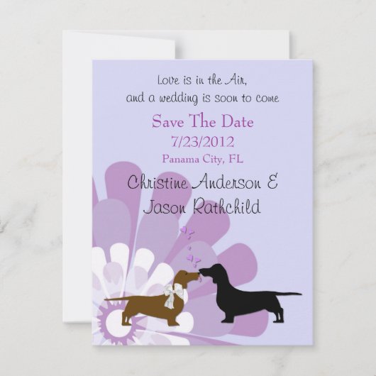 Dachshund Liefde Save the Date Aankondiging (Voorkant)