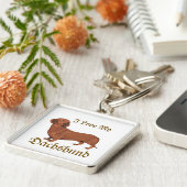 Dachshund Liefde Sleutelhanger (Zijkant)