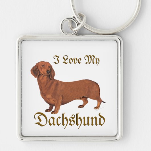 Dachshund Liefde Sleutelhanger (Voorkant)