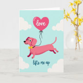 Dachshund Liefde Tilt Je Op Kaart (Gele Bloem)