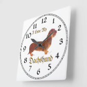 Dachshund Liefde Vierkante Klok (Hoek)