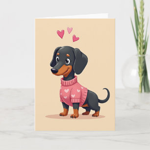 Dachshund Liefdes Hartjes Hond Kaart