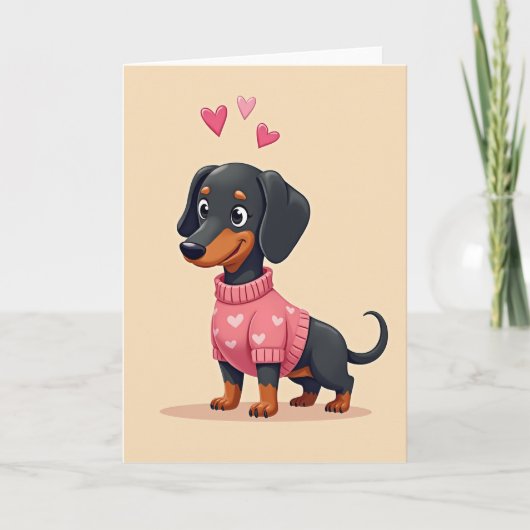 Dachshund Liefdes Hartjes Hond Kaart (Voorkant)