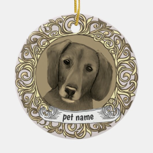 Dachshund Liefdevolle Herinnering Sieraad Keramisch Ornament (Voorkant)