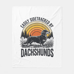 Dachshund Liefhebber Shirt Gemakkelijk Afgeleid Re Fleece Deken