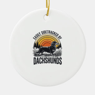 Dachshund Liefhebber Shirt Gemakkelijk Afgeleid Re Keramisch Ornament