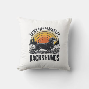Dachshund Liefhebber Shirt Gemakkelijk Afgeleid Re Kussen