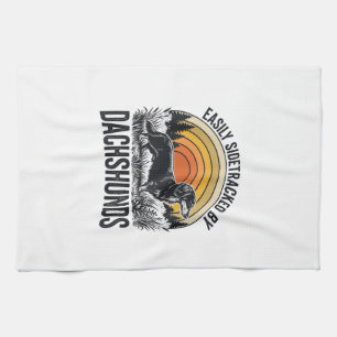 Dachshund Liefhebber Shirt Gemakkelijk Afgeleid Re Theedoek