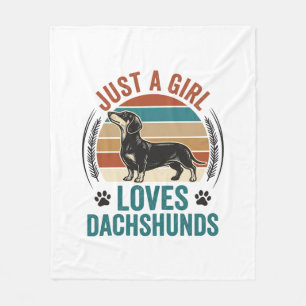 Dachshund Liefhebber Shirt Vintage Sunset Hond Gra Fleece Deken