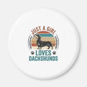 Dachshund Liefhebber Shirt Vintage Sunset Hond Gra Magneet